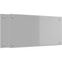 vidaXL Keukenachterwand 2 pcs Lichtgrijs 80 x 40 cm gehard glas