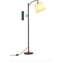 DNA Booglamp - Vloerlamp - Lampenkap - Booglampen Dimbaar - Booglampen Staand Vloerlamp - Beige/Zwart - 40cm x 13cm x 32cm