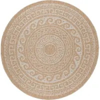 Muratap Natur vloerkleed garden rond buitenkleed sisal laagpolig indoor en outdoor 120 cm rond