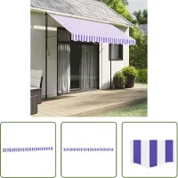 The Living Store Vervangingsdoek voor luifelrok gestreept 3 m blauw en wit - Vervangingsdoek Luifelrok - Luifeldek - Tuinluifel - Zonwering - Buitendoeken