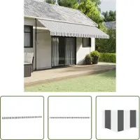 The Living Store Vervangingsdoek voor luifelrok gestreept 5 m antraciet en wit - Vervangingsdoek Luifelrok - Luifelbekleding - Tuinluifel - Zonwering - Buitendoeken