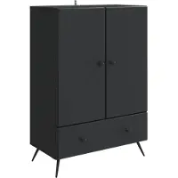 vidaXL Dressoir met lade Zwart 66 x 34,5 x 95 cm Bewerkt hout