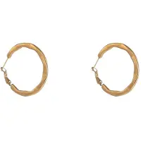 Go Dutch Label Oorringen Dented Hollow Hoop - 40mm Goudkleurig