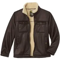 Atlas For Men - Aviatorjack in suèdine met verouderd lederlook-effect - Heren - Verkrijgbaar in grote maten - 4XL
