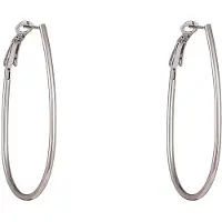 Go Dutch Label Oorringen Fine Oval Hoop - 30mm Zilverkleurig