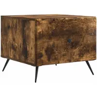 vidaXL Salontafel Gerookt eiken 49 x 50 x 40 cm Bewerkt hout