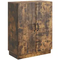 vidaXL Dressoir Gerookt eiken 66 x 34,5 x 87 cm Bewerkt hout