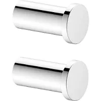 Keuco handdoekhaak set 2 stuks, hoogglans-chroom, van metaal, rond, voor badkamer en gastentoilet, Handhoekhaak voor handdoeken en badjassen, Plan