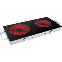 Core Elektrische Kookplaat 4 Pits - Elektrische Fornuis - Elektrische Kookplaat Vrijstaand - 4 Kookzones - Kinderslot - Zilver - 66cm x 35cm x 10cm