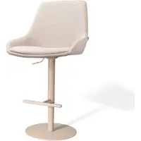 Nolon Niva-Isa Draaibare Tulp Barkruk Beige - Verstelbaar - Beige Onderstel - Japandi - Comfortabel