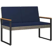 vidaXL Bank voor buiten, 2-persoons, 107 x 61 x 80 cm, polyrotan, rechthoekig
