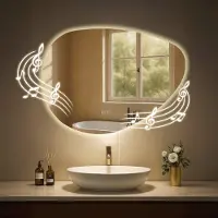 CLP Almafie Badkamerspiegel - met verlichting - met verwarming - dimbare LED wandspiegel - 3 lichtstanden - helder/glas
