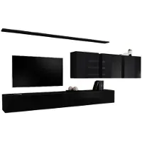 Meublorama Wandmeubel SWITCH VII zwevend TV-meubel in glanzend zwart design