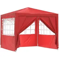 vidaXL Partytent 250 x 250 x 240 cm Rood PE en staal