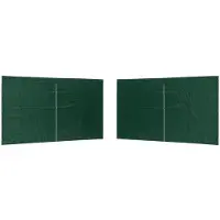 vidaXL Party Tent Zijwand 2 pcs Groen 400 x 195 cm PE en staal