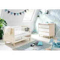 OEM Kinderbedset - LED-kinderbed - Ombouwbaar - 145 cm x 75 cm x 85 cm - Juniorbed - Inclusief beddengoed - Hout
