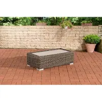 CLP Polyrattan loungeset, tafel Madeira, 110 x 60 | Kleur: grijs gemêleerd