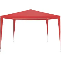 vidaXL - Partytent - Rood - 300 - x - 300 - x - 255 - cm - PE - en - staal