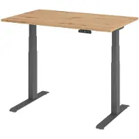 Hammerbacher VXDKB Elektrisch hoogteverstelbaar Zit-sta-bureau Eiken C-Voet 1.800 (B) x 800 (D) x 1.290 (H) mm Spaanplaat, Staal