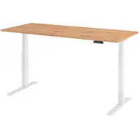 Hammerbacher VXDKB Elektrisch hoogteverstelbaar Zit-sta-bureau Eiken C-Voet 1.800 (B) x 800 (D) x 1.290 (H) mm Spaanplaat, Staal