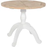 Eco Max Eettafel van massief hout, in shabby chic stijl, wit, diameter 90 cm, hoogte 78 cm