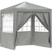 vidaXL Partytent 200 x 200 x 240 cm, lichtgrijs, PE en staal