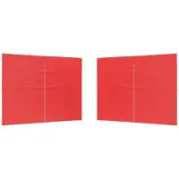 vidaXL Party Tent Zijwand 2 pcs Rood 300 x 195 cm PE en staal