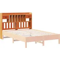 vidaXL Hoofdbord met opbergruimte 160 cm massief grenenhout wasbruin