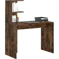 vidaXL Bureau Rook Eiken 102 x 50 x 124 cm Bewerkt hout