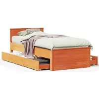 vidaXL Bedframe zonder matras met hoofdbord hout wasbruin 140x200 cm