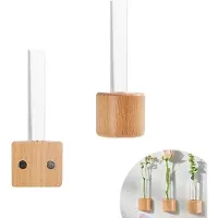 OEM Set kunststof mini-vaasjes met magnetische wandhouders voor bloemen – ideaal voor reageerbuizen – perfect voor kantoor, slaapkamer of hal