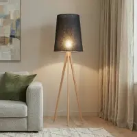 TK Lighting Vloerlamp Walz, hout licht, Woon-/ Eetkamer, Hout, Modern, vloerlamp hout
