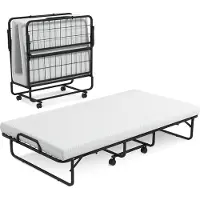 Costway vouwbed met traagschuimmatras en stabiel metalen frame draagbaar rollerbed