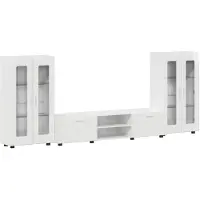 vidaXL Tv-meubelset FLORIN 3 st Hoogglans wit Bewerkt hout