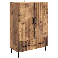vidaXL Dressoir met lade Oud hout 66 x 34,5 x 95 cm Bewerkt hout