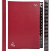 Exacompta 6x Sorteermap Ordonator - 32 indelingen - genummerde tabs van 1 - 31 - Rood - 57035E