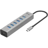 I-Tec USB-C Charging Metal HUB 7 Port C31HUBMETAL703 USB-hub 7 poorten USB-A USB 3.2 Gen1 5 GBit/s Met USB-C stekker Grijs