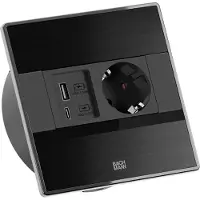Bachmann SENSE schwarz 1x CEE7/3, 1x USB Afdekking 1 stuk(s)