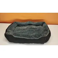 Markenlos Comfortabel, omkeerbaar huisdierenbed - Antislip onderkant - Gemakkelijke instap - Stevige kussen - Grijs/zwart - Geschikt voor honden en katten - Maat L 75x60 cm - Hondenbed voor in de auto