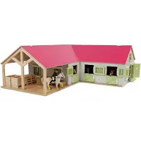 Hipo paardenhoekstal roze roze Hout Speelfigurenset
