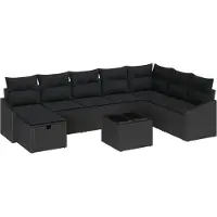 vidaXL Bankstel 8 st poly rattan