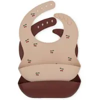 Konges Sløjd Slabbetje Silicone Cherry/Mocca 2-pack