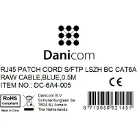Danicom CAT 6a netwerkkabel, LSOH-bekleding - S/FTP - 0,50 meter - blauw