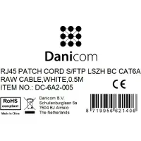 Danicom CAT6a S/FTP (PIMF) patchkabel - 0,50 meter wit - netwerkkabel - internetkabel - UTP kabel - RJ45 - 10000 mbit/s
