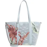 Tamaris Shopper 'Kendra' pastelblauw / roestrood / wit