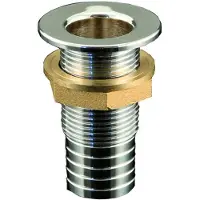 Oem Marine 1818565 1 1/4´´ Chromed Brass Thru-hull Zilver