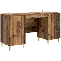 vidaXL Bureau met plank Oud hout 142,5 x 50 x 75 cm Bewerkt hout