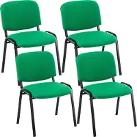 CLP Ken Set van 4 bezoekersstoelen - Stof groen