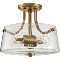 QUOIZEL LED Plafondlamp Hollister | 2X E27 Max 60W | Dimbaar | Brushed Brass