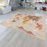 TT Home Kinderkamertapijt, jongenskamertapijt, meisjeskamertapijt, antislip dinosaurussen, aarde